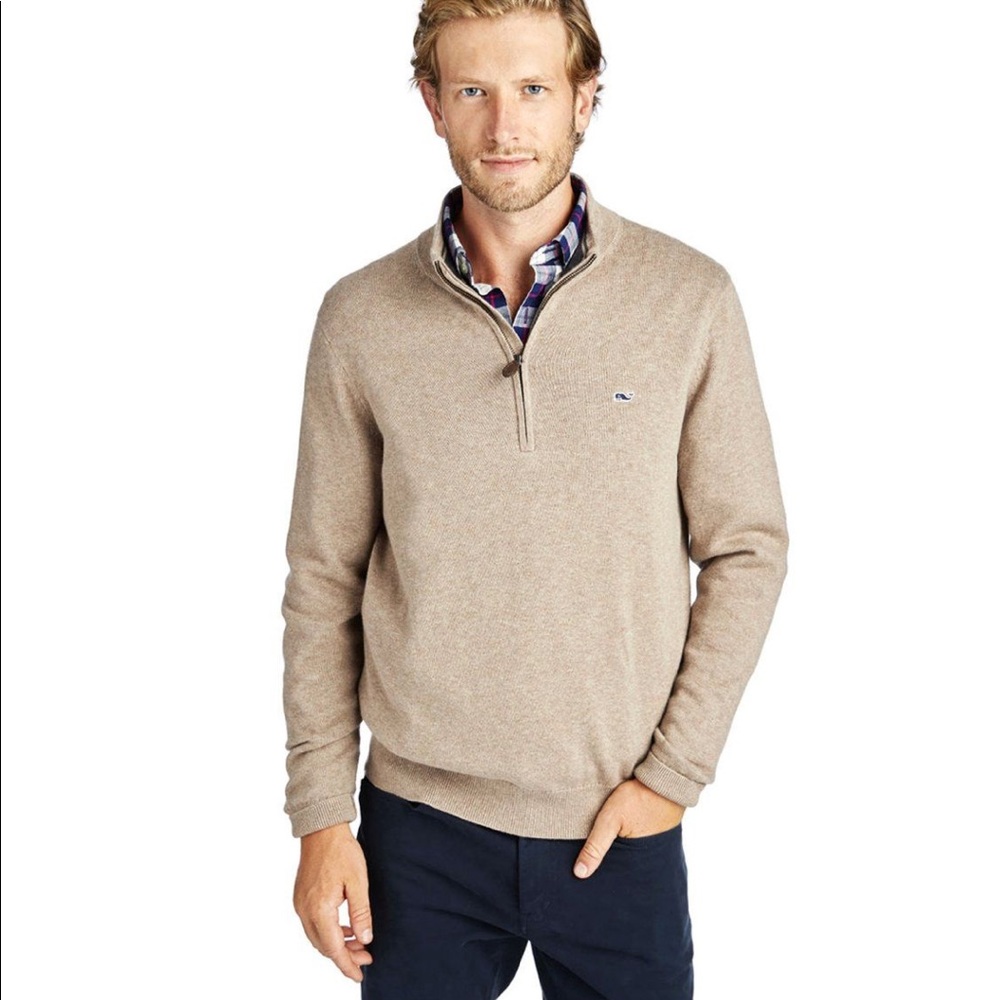 Vineyard vines palm beach cotton 1/4 zip sweater